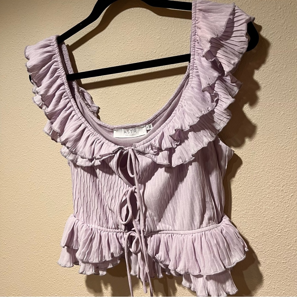 Astr Lilac Ruffled Blouse - Picture 9 of 10